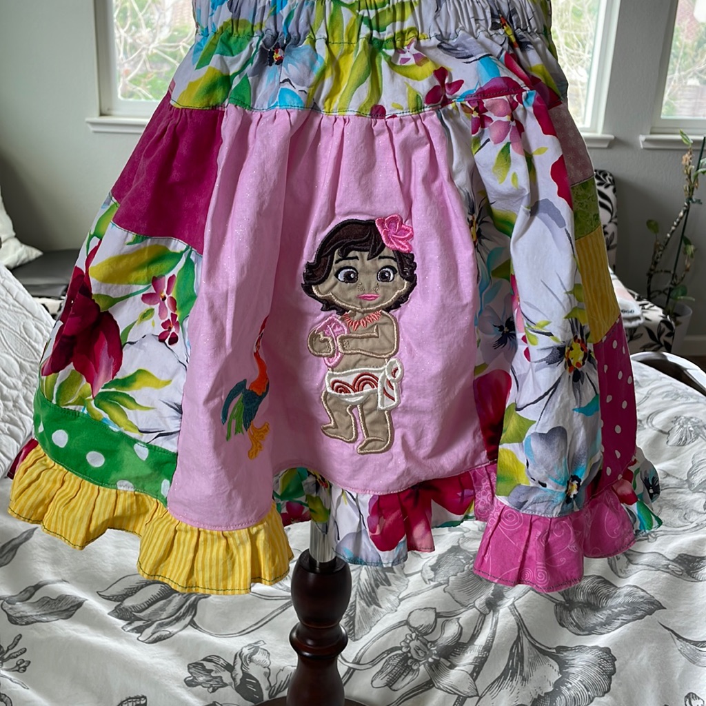 Moana Skirt Quilted Skirt Handmade Size 5-7 Years Old